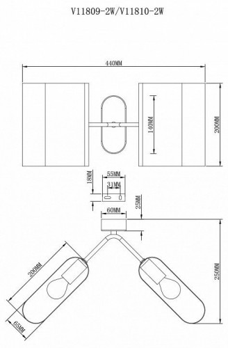 Бра Moderli Metalicana V11809-2W