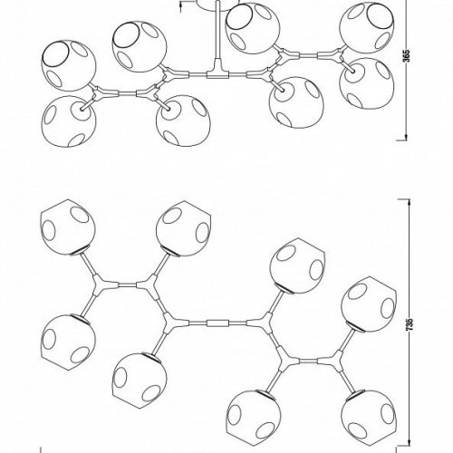 Люстра на штанге Freya Desi FR5006CL-08B Люстра на штанге Freya Desi FR5006CL-08B