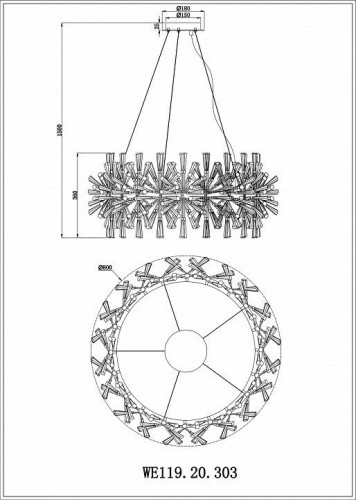 Подвесной светильник Wertmark Floriane WE119.20.303