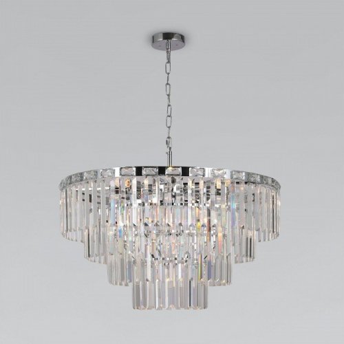 Подвесная люстра Eurosvet Elegante 10130/10 хром/прозрачный хрусталь Strotskis Подвесная люстра Eurosvet Elegante 10130/10 хром/прозрачный хрусталь Strotskis