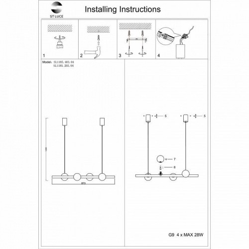 Подвесная люстра ST Luce Asolo SL1185.203.04 Подвесная люстра ST Luce Asolo SL1185.203.04