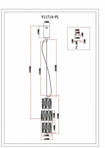 Подвесной светильник Moderli Prismique V11714-PL