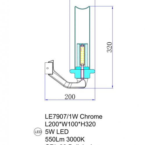 Бра Alana LE7907/1W Chrome