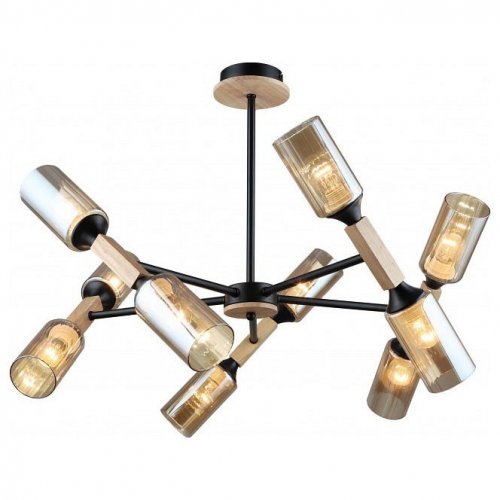 Подвесная люстра IMEX MD.5495-10-S-BK+WOOD Подвесная люстра IMEX MD.5495-10-S-BK+WOOD