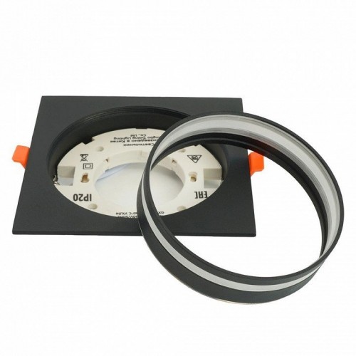 Светильник встраиваемый Feron DL703 LUNA потолочный GX70 черный квадрат 51100