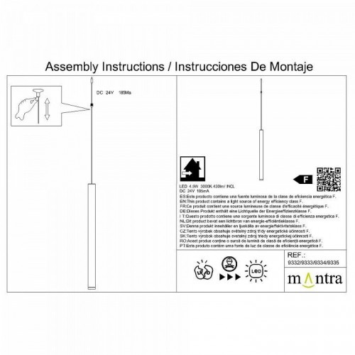 Подвесной светильник Mantra Cala 9332