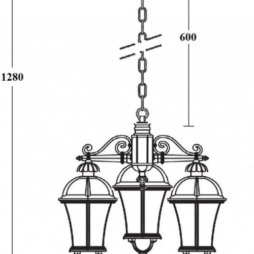 Уличный светильник подвесной Oasis Light ROMA L 95270L/3 Gb