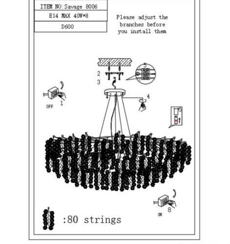 Подвесная люстра iLamp Savage 8006-D600 GD