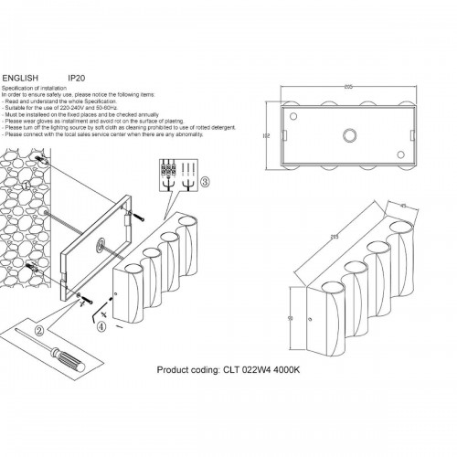 Настенный светодиодный светильник Crystal Lux CLT 022W4 WH 4000K Настенный светодиодный светильник Crystal Lux CLT 022W4 WH 4000K