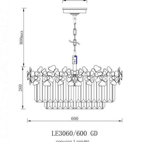 Подвесная люстра Zara LE3060/600 GD