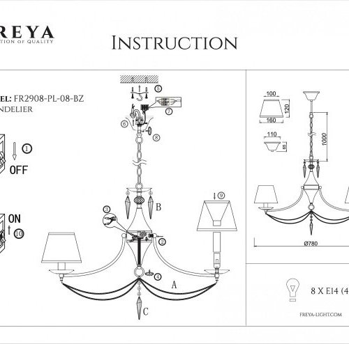Подвесная люстра Freya Garcia FR2908-PL-08-BZ