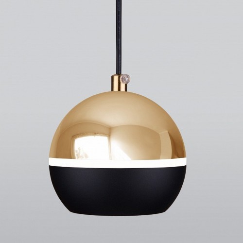 Подвесной светодиодный светильник Elektrostandard DLS023 9W 4200K черный/золото 4690389149146