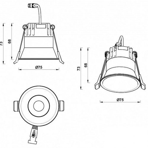 Точечный светильник Mars 207-7W-D75-4000K-24DG-BK
