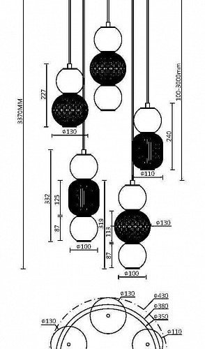 Подвесной светильник Drop MOD273PL-L80G3K