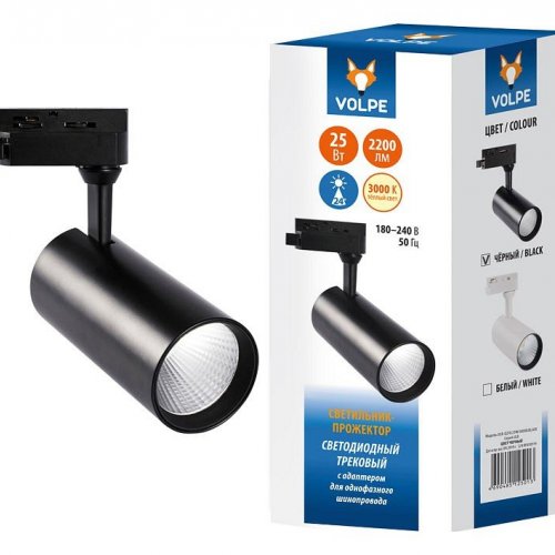 Трековый светодиодный светильник (UL-00005940) Volpe ULB-Q276 25W/3000К BLACK Трековый светодиодный светильник (UL-00005940) Volpe ULB-Q276 25W/3000К BLACK