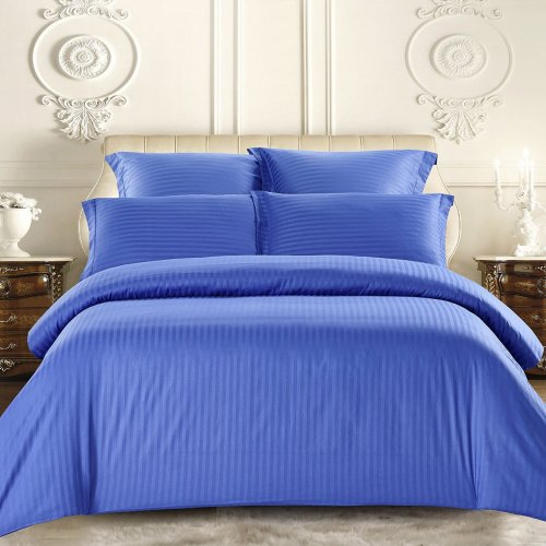 КПБ Tango Color Stripe Страйп-сатин 1,5-спальный, синий