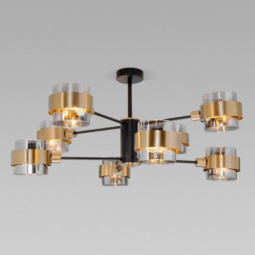 Потолочная люстра Eurosvet Arcada 70127/8 черный/дымчатый Потолочная люстра Eurosvet Arcada 70127/8 черный/дымчатый