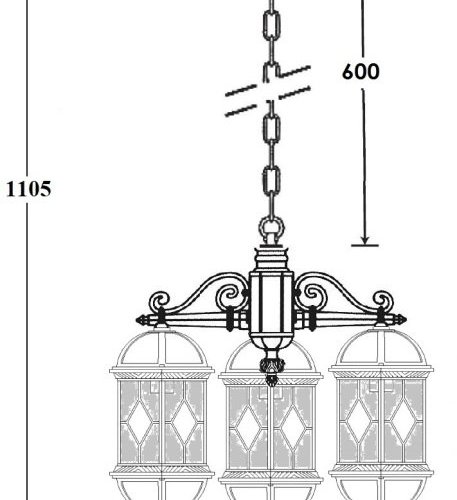 Уличный светильник подвесной Oasis Light SORENTO 92670 3 cover Bl