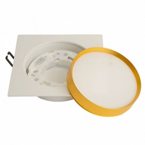 Светильник встраиваемый Feron DL506 потолочный GX53 белый + золото квадрат 51362