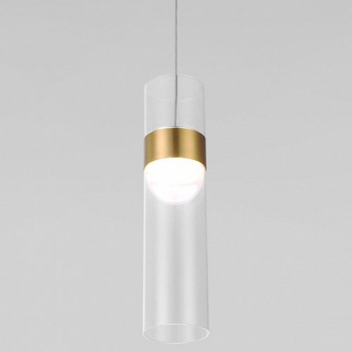 Подвесной светильник Eurosvet Lumen 50244/1 LED латунь/прозрачный Подвесной светильник Eurosvet Lumen 50244/1 LED латунь/прозрачный