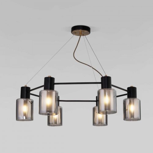 Подвесная люстра Eurosvet Notion 70219/6 черный/античная бронза Подвесная люстра Eurosvet Notion 70219/6 черный/античная бронза
