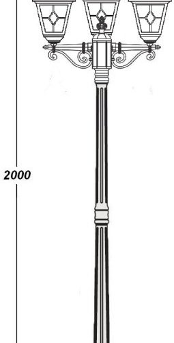 Наземный фонарь Oasis Light QUADRO M lead GLASS 79908MBlgG Bl