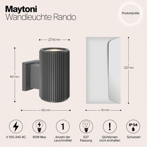 Настенный светильник Maytoni Rando O419WL-01GR