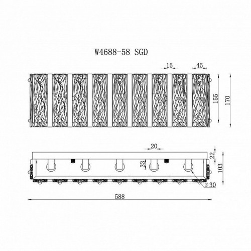 Настенный светильник iLamp Panorama W4688-58 SGD Настенный светильник iLamp Panorama W4688-58 SGD