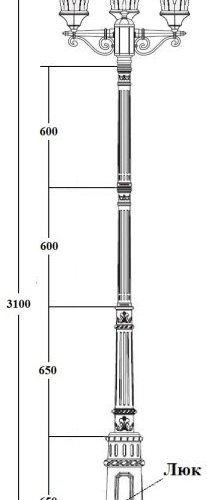 Наземный фонарь Oasis_Light ASTORIA 2M 91410MB/E7 Gb ромб