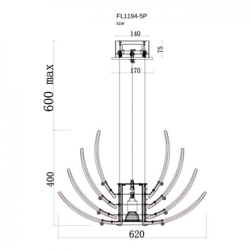 Подвесная люстра Florencia FL1194-5P