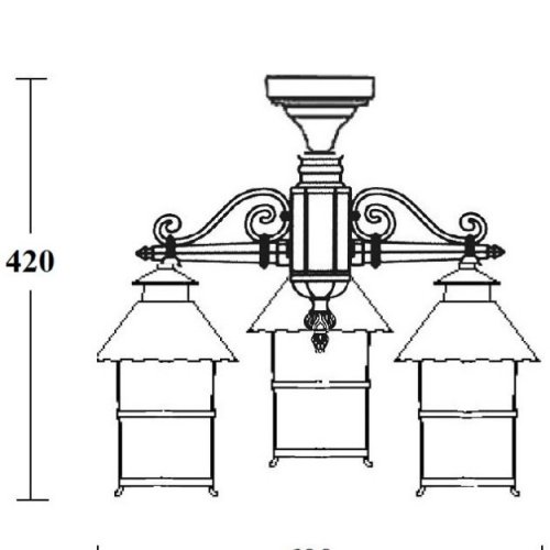 Потолочный светильник уличный Oasis Light CAIOR 2 81470A/3 Gb Потолочный светильник уличный Oasis Light CAIOR 2 81470A/3 Gb