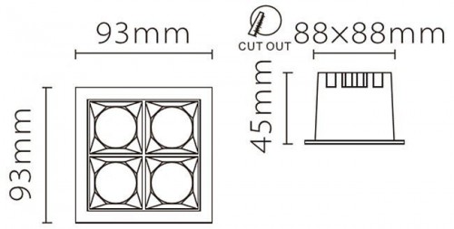 Встраиваемый светильник Fiberli XL003 12130306