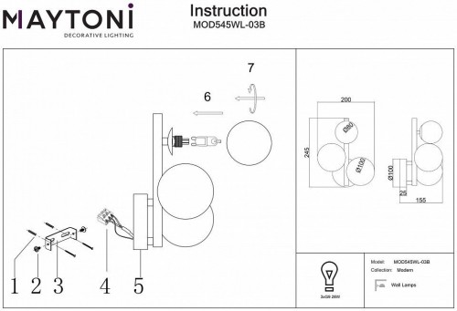 Бра Maytoni Dallas MOD545WL-03B
