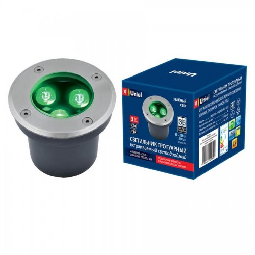 Ландшафтный светодиодный светильник (UL-00006819) Uniel ULU-B10A-3W/Green IP67 Grey Ландшафтный светодиодный светильник (UL-00006819) Uniel ULU-B10A-3W/Green IP67 Grey