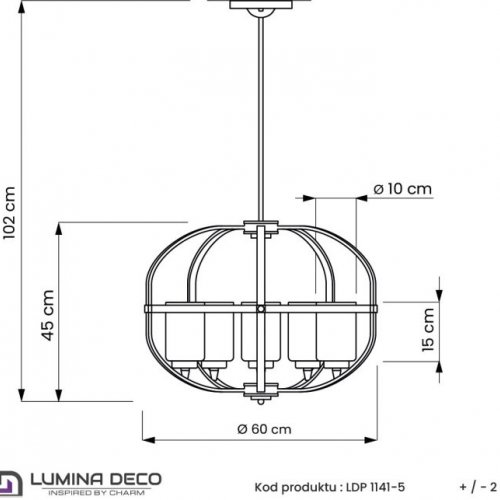 Подвесная люстра Lumina Deco Monterey LDP 1141-5 BK+MD