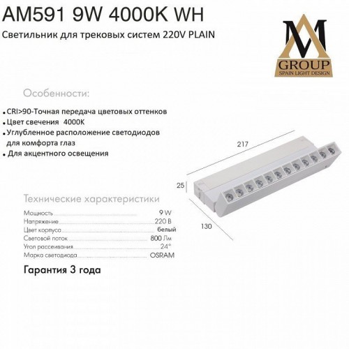 Накладной светильник AM-Group PLAIN GLASSES AM591 9W 4000K WH Накладной светильник AM-Group PLAIN GLASSES AM591 9W 4000K WH