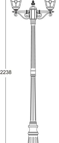 Наземный фонарь Oasis Light QUADRO M lead GLASS 79909MAlgY Bl