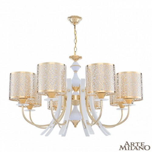 Подвесная люстра Arte Milano Florentia-6067 306067/8 Wh/Gd Подвесная люстра Arte Milano Florentia-6067 306067/8 Wh/Gd
