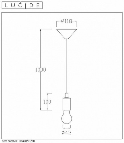 Подвесной светильник Lucide Fix 08408/01/30