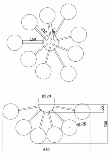 Потолочная люстра Freya Alexis FR5120CL-09G Потолочная люстра Freya Alexis FR5120CL-09G