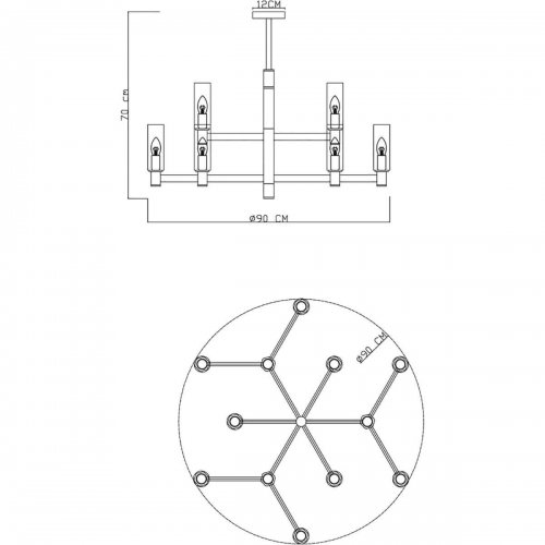 Подвесная люстра Divinare Barolo 2654/17 LM-12 Подвесная люстра Divinare Barolo 2654/17 LM-12