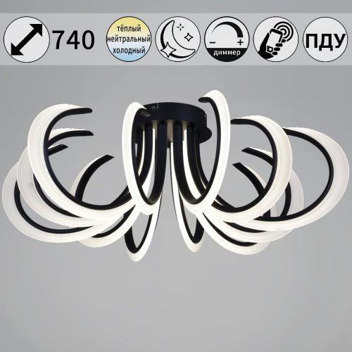 Потолочная люстра Reluce 74390-0.3-6+6 black