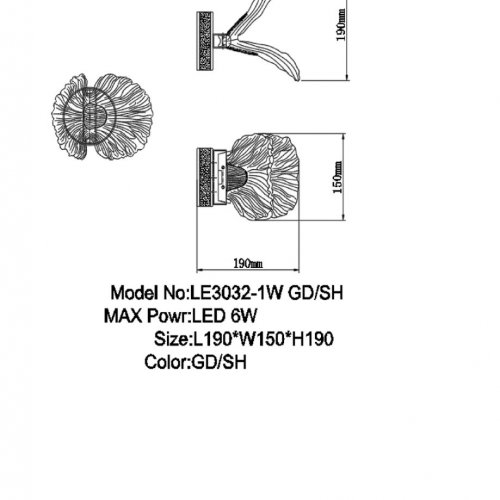 Бра Jardin LE3032/1W GD/SH