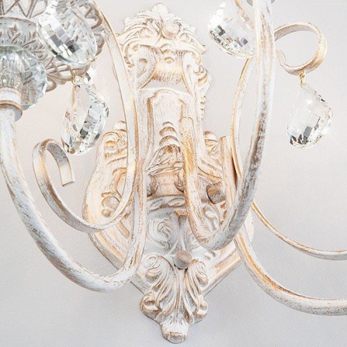 Бра Eurosvet 3305/3 белый с золотом/прозрачный хрусталь Strotskis