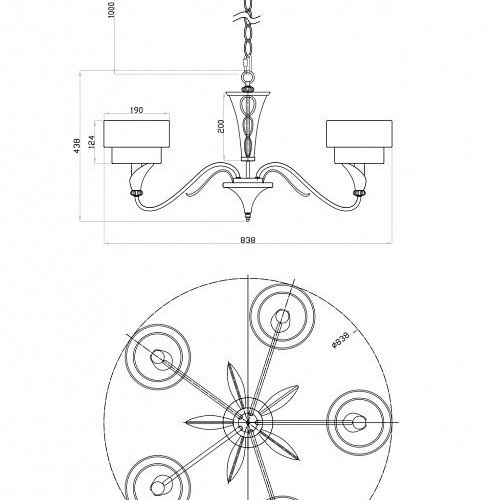 Подвесная люстра Maytoni Lillian H311-05-G Подвесная люстра Maytoni Lillian H311-05-G