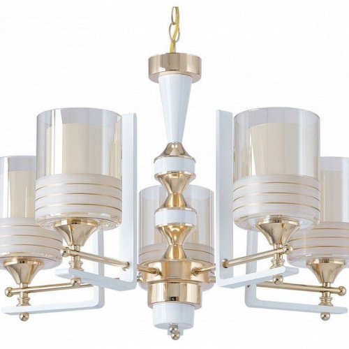 Подвесная люстра Arte Milano Florentia-6087 306087/5 Wh/Gd Подвесная люстра Arte Milano Florentia-6087 306087/5 Wh/Gd