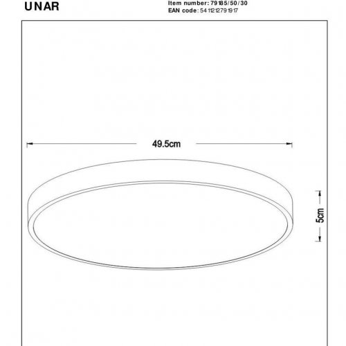 Потолочный светодиодный светильник Lucide Unar 79185/50/30