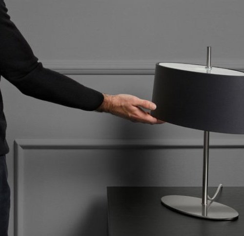 Интерьерная настольная лампа Ona S1029 Nickel/ Smooth black shade