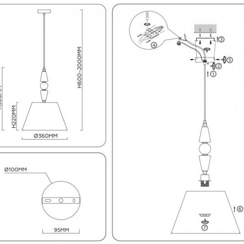 Подвесной светильник Ambrella light High Light LH75250 Подвесной светильник Ambrella light High Light LH75250