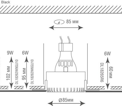 Точечный светильник Donolux Click-Click DL18892/01R Black